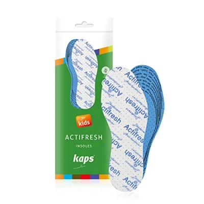 Image de Kaps Actifresh Kids, Semelles pour Enfants Douces et Hygiéniques, Technologie Antibactérienne Mousse Latex par Sanitized, Toutes Tailles Disponibles, Taille Ajustable à Découper, Fabriquées en Europe