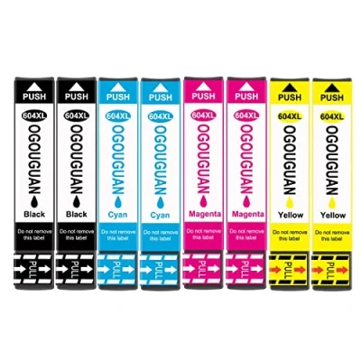 Image de OGOUGUAN 604XL Cartouches d&#039;encre Compatible pour Epson 604 XL Expression Home XP 2205 2200 3200 4200 4205 3205 Workforce WF 2930DWF 2910DWF 2950DWF 2935DWF (8 Pack)