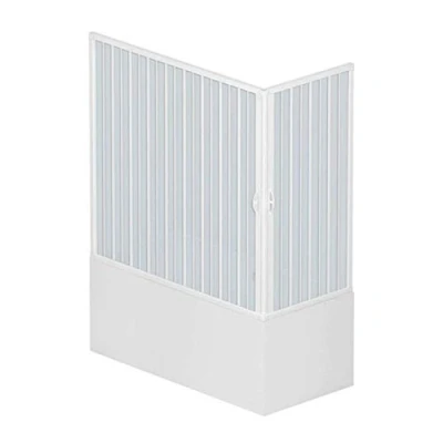 Image de Box douche pour baignoire en PVC, modèle Nadia, avec ouverture centrale 70x140 CM Bianco