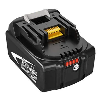 Image de Goodexo 5000mAh / 5.0Ah BL1850B Batterie pour 18V BL1850 BL1820 BL1830 BL1860 BL1860B BL1840 BL1840B BL1845 BL1835 BL1815 LXT 400 avec Outil Electrique à LED