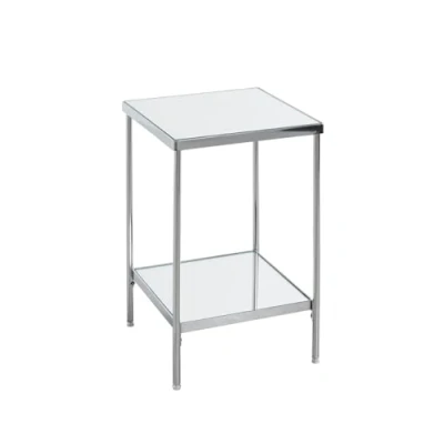Image de HAKU Möbel Table d&#039;appoint, métal, chromé, P 28 x L H 46 cm