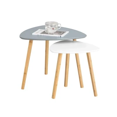 Image de SoBuy Tables Basses Gigognes Table café d&#039;Appoint Basse Guéridon Set de 2, FBT74 HG