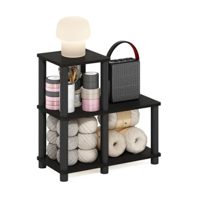 Image de Furinno Turn N Tube Étagères sans Outils, Bois, Espresso/Noir, Taille Unique, One Size