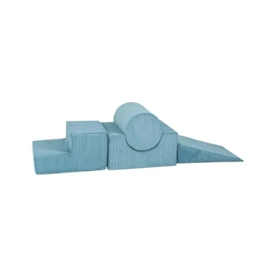 Image de MEOWBABY 4 Elements Soft Foam Blocks Playset Aire de Jeux pour Bébés et Tout Petits, Blocs d&#039;escalade d&#039;intérieur, Kord, Turquoise