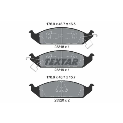 Image de TEXTAR 2331801 Jeu de plaquettes frein avec indicateur d&#039;usure CHRYSLER: Stratus Cabriolet, Berline
