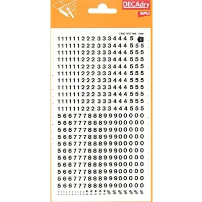 Image de Apli DD6F Chiffres transfert noirs 4 mm 420 caractères