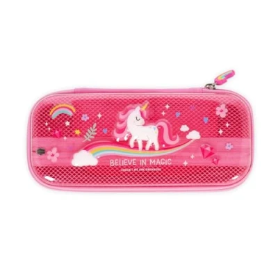 Image de Legami Trousse Wonderwow, Thème Unicorn, 2 Compartiments et Porte Stylo intérieur, Compartiment intérieur avec Tissu en Maille, Fermeture à Glissière, 23 x 11 5 cm