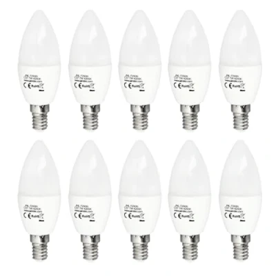 Image de JANDEI Lot de 10 ampoules LED E14 C37 7W équivalant à 60W, 330o d&#039;ouverture, lumière blanche neutre 4000K