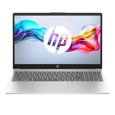Image de HP 15 fd0004sf Ordinateur Portable 15,6&quot; FHD, PC (Intel Core i3 N305, RAM 8 Go, SSD 512 Intel UHD Graphics, Windows 11), Laptop Argent, Clavier AZERTY