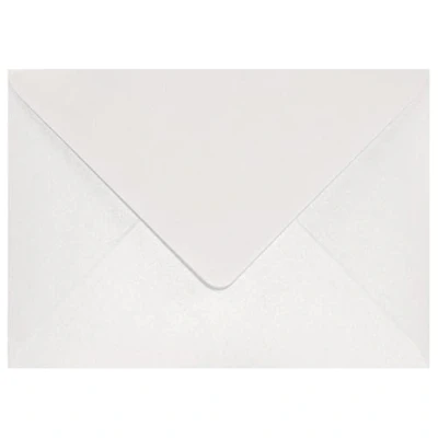 Image de Netuno 25 enveloppes blanches nacrées B6 125x175mm Aster Metallic White rabat pointu brillantes métallisées pour invitations anniversaires mariage cartes de vœux Noël