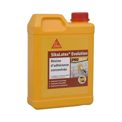 Image de SIKA Résine d&#039;adhérence SikaLatex Evolution d&#039;accrochage pour l&#039;adhérence et l&#039;étanchéité des mortiers enduits Prêt à l&#039;emploi Limite le risque de fissuration 2L Blanc