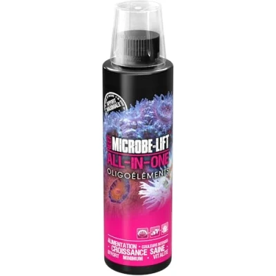 Image de MICROBE LIFT All in One 118 ML Solution d&#039;alimentation Totale pour coraux, favorise Croissance et éclat des Couleurs en Aquarium d&#039;eau de mer, Riche vitamines Oligo éléments Essentiels.