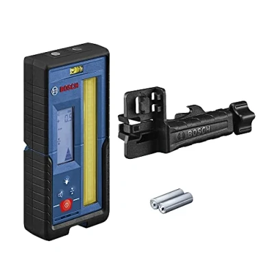 Image de Bosch Professional cellule de réception laser rotatif LR 45 (pour faisceaux rouge et vert), support RB 45, 2 piles AA, portée : dans un rayon maximal 300 m) Bleu