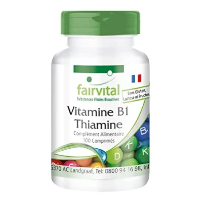 Image de Fairvital Vitamine B1 100mg Thiamine VEGAN Dose élevée 100 comprimés Qualité allemande