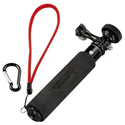 Image de Hama Monopode automatique &quot;Selfie 50&quot; (2in1, connecteur GoPro et filetage ¼ pouce, caméras GoPro, ActionCams smartphones avec support, extensible 18 47 cm) Noir