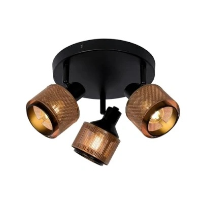 Image de Lucide Rafa spot apparent Ø 40 x 14 cm noir et bronze