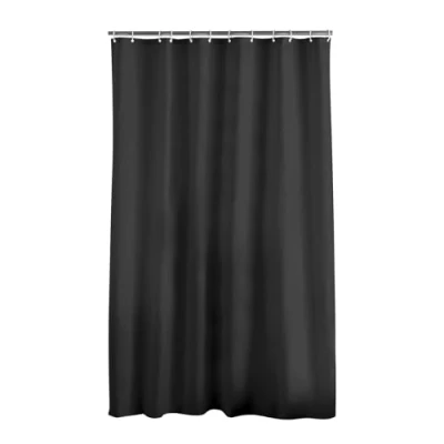 Image de douceur d&#039;interieur ESSENCIA Rideau de Douche avec Crochets, Polyester, Noir, 180 x 200 cm