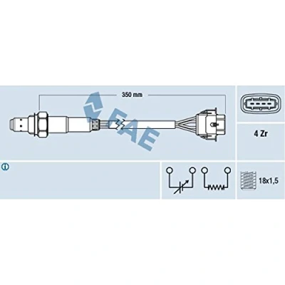 Image de FAE 77155 Sonde lambda OPEL: Meriva A, Zafira Corsa C 3/5 portes, VAUXHALL: Mk1, Astra Mk4 Cabrio