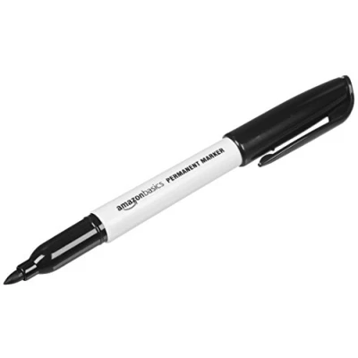 Image de Amazon Basics Lot de 24 marqueurs indélébiles, Noirs