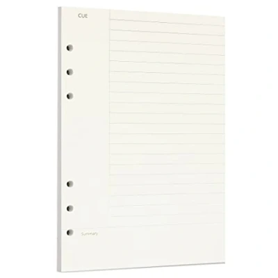 Image de Zelten Recharge de papier perforé pour reliure à 6 trous Journal intime rechargeable (A5/6 Hole, Connell)