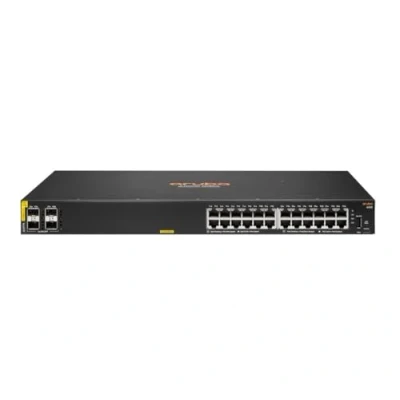 Image de Hewlett Packard Enterprise Aruba 6100 24G Class4 PoE 4SFP+ 370W Géré L3 Gigabit Ethernet (10/100/1000) Connexion Ethernet, supportant l&#039;alimentation Via ce Port (PoE) 1U Noir