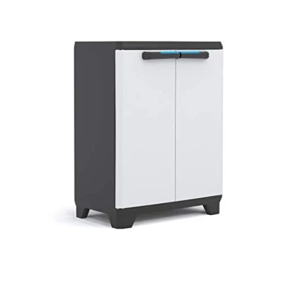 Image de Kis 9725000 0616 02 Linear Armoire Basse Plastique Gris Clair/Noir 68 x 39 90 cm
