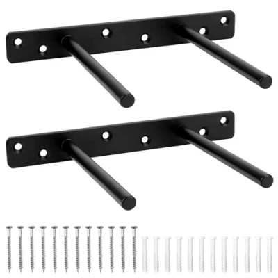 Image de QWORK® 2 Pièces Fixation Étagères Murale Invisible 150mm Supports Flottante en Fer Solide