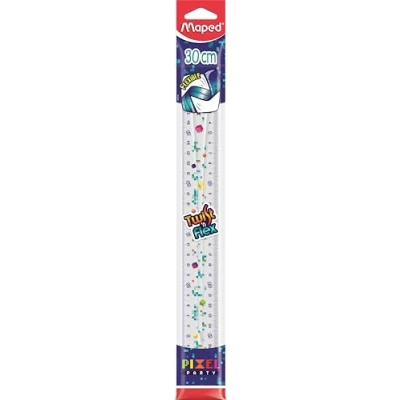 Image de Maped Règle Plate 30 cm Twist’N Flex Scolaire Incassable Souple et Flexible Gamme Pixel Party