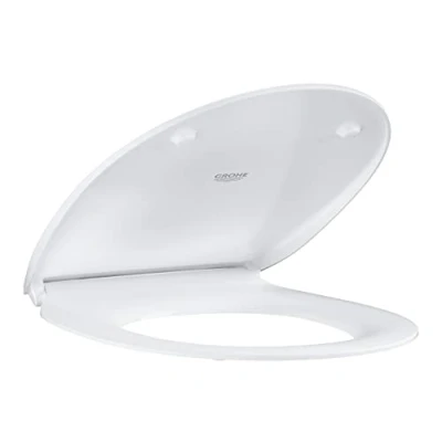Image de GROHE BAU 39898000 Siège de WC en céramique avec couvercle, kit fixation inclus, design extra fin, fermeture amortie et fonction libération rapide