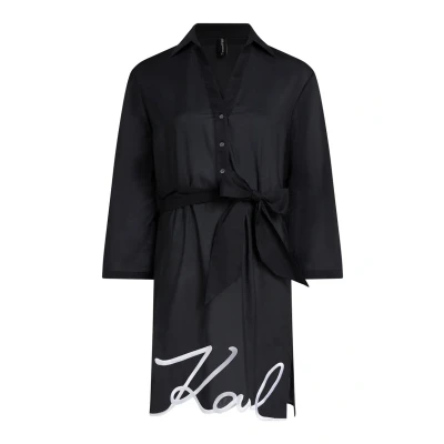 Image de KARL Lagerfeld DNA Signature Sheer Beach Accessoire de plage, Femme, Taille: Large, Black