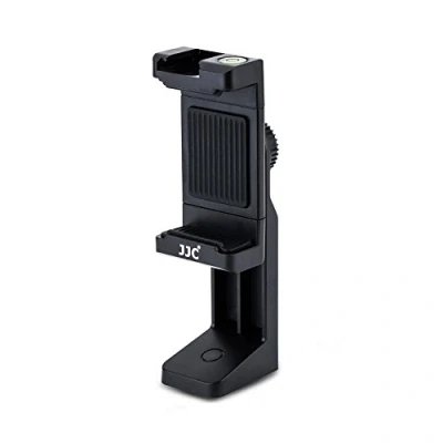 Image de JJC Universel 360 Degrés de Rotation Support Trépied avec Serrage, Sabot Réglable et Niveau à Bulle pour Smart Phones sur 1/420 Trépied, Monopode, Selfie Stick (Bleu)