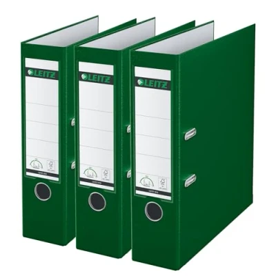 Image de Leitz 310335055 Classeur 180A Format A4 Dos large Plastique Vert Lot de 3 (Import Allemagne)
