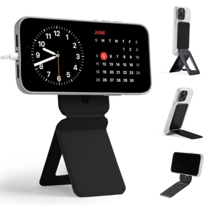 Image de MOFT Trepied Smartphone pour iPhone 16/15/14/13 Series, Support Universel Invisible Téléphone avec 3 Modes Self vlogging, Parcourir, Photographie Macro, Appel Vidéo, Noir Jais