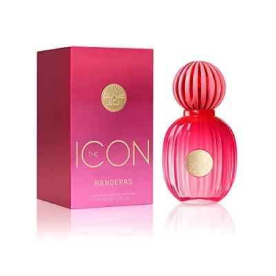 Image de Antonio Banderas The Icon Eau de Parfum pour Femme Longue Durée élégant, sophistiqué et sensuel Notes vanillées, florales fruitées Idéal les événements spéciaux 50 ml
