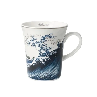 Image de Goebel Katsushika Hokusai 67 011 37 1 Tasse d&#039;artiste avec soucoupe à collectionner La vague II de en porcelaine fine 0,4 l