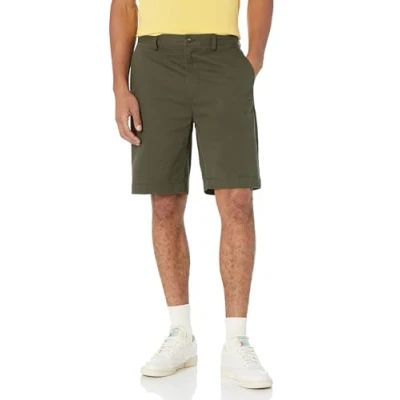 Image de Amazon Essentials Short Chino De 22,86 cm À Coupe Classique Homme, Vert Olive Foncé, 34W