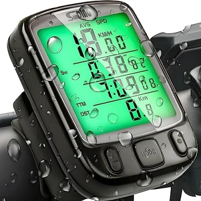 Image de Retoo Compteur Vélo IP54 Étanche Kilométrique avec Écran LCD Multifonction Rétroéclairé Démarrage Arrêt Automatique de Vitesse et Odomètre Route