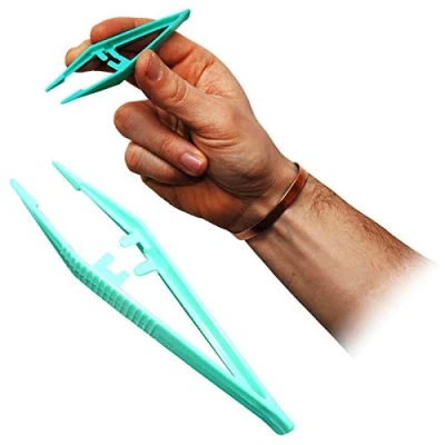 Image de Qualicare Pince à épiler jetable en plastique pour premiers secours 12,5 cm