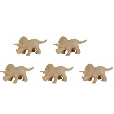 Image de Décopatch AP155Opack Un lot de 5 supports en papier brun pulpé 19x6x9 cm, Tricératops