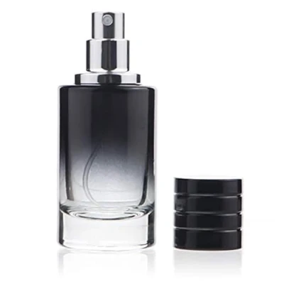 Image de Flacon de parfum cylindrique en verre 30 ml avec atomiseur brume fine (noir)
