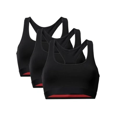 Image de DANISH ENDURANCE Lot de 1, 3, ou 6 Brassières Culottes en Coton Bio, Ultra Douces et Confortables, Femme, Noir (3X), M