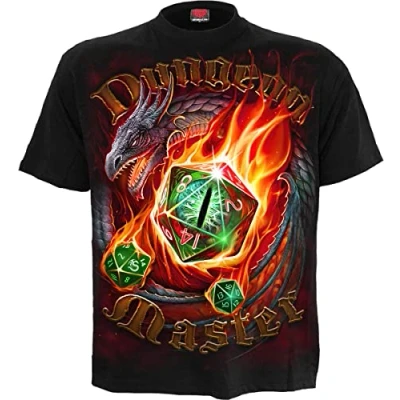 Image de Spiral Dungeon Master Homme T Shirt Manches Courtes Noir L 100% Coton Regular/Coupe Standard