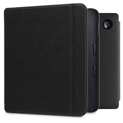 Image de kwmobile Étui Compatible avec Kobo Libra 2 Coque à Rabat magnétique Tablette eReader Similicuir Noir