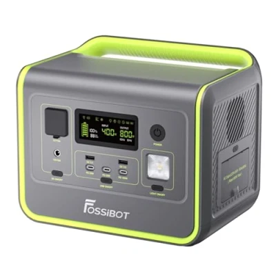 Image de FOSSiBOT F800 Station électrique portable, générateur solaire 512 Wh avec LiFePO4, 800 W (Surge 1600 W) sorties CA/ondes sinusoïdales 230 V, charge rapide 1,5 heure, groupe électrogène de secours