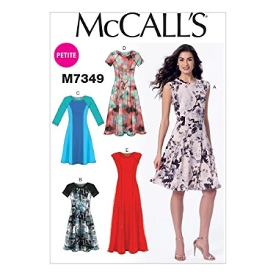 Image de McCall&#039;s Patterns 7349 Miss Petite Robes, Tailles 42 50, Motif, Multicolore, E5 (42 44 46 50)