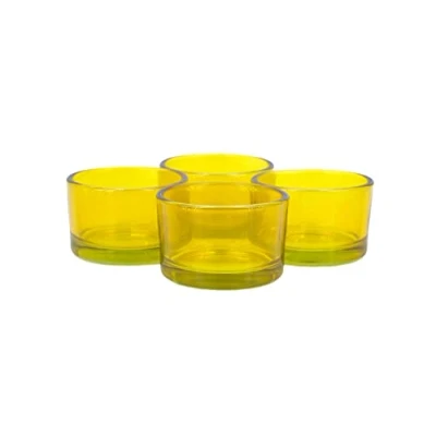 Image de Creativery Lot de 4 petits photophores en verre jaune 51 x 33 mm