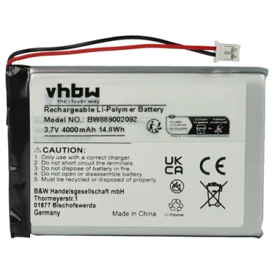 Image de vhbw Batterie pour Divers appareils (4000mAh, 3,7V, Li polymère) 1x cellules