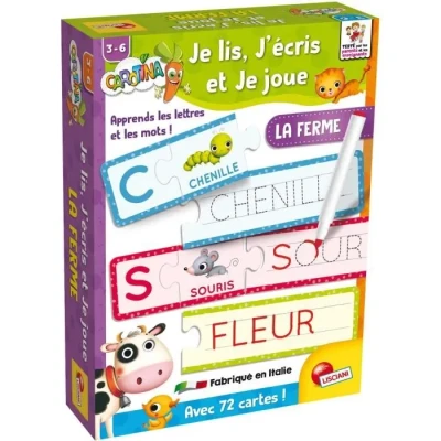 Image de Lisciani Je lis, J&#039;écris et joue Apprends les Lettres Mots de la Ferme Jeu Educatif Pour Enfants 3 à 6 ans Carotina