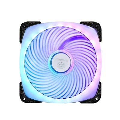 Image de SilverStone SST AP142 ARGB Série Air Penetrator Ventilateur PWM pour ordinateur 140mm, roulement à billes, lame transparente avec cadre noir, flux d&#039;air élevé, LED RGB adressable