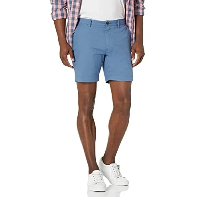 Image de Amazon Essentials Short Oxford Léger Confortable et Extensible à Coupe Slim 18 cm (Anciennement Goodthreads) Homme, Bleu, 38W